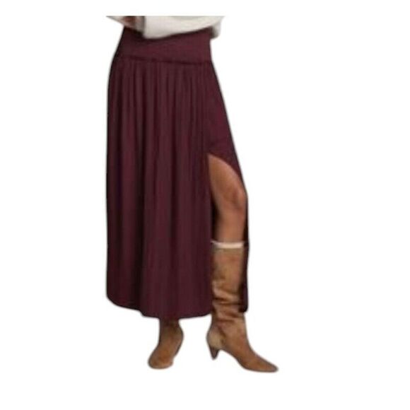 anthropologie Current Air Wine Red Maxi Skirt Women's Size Small NWT - Picture 1 of 9